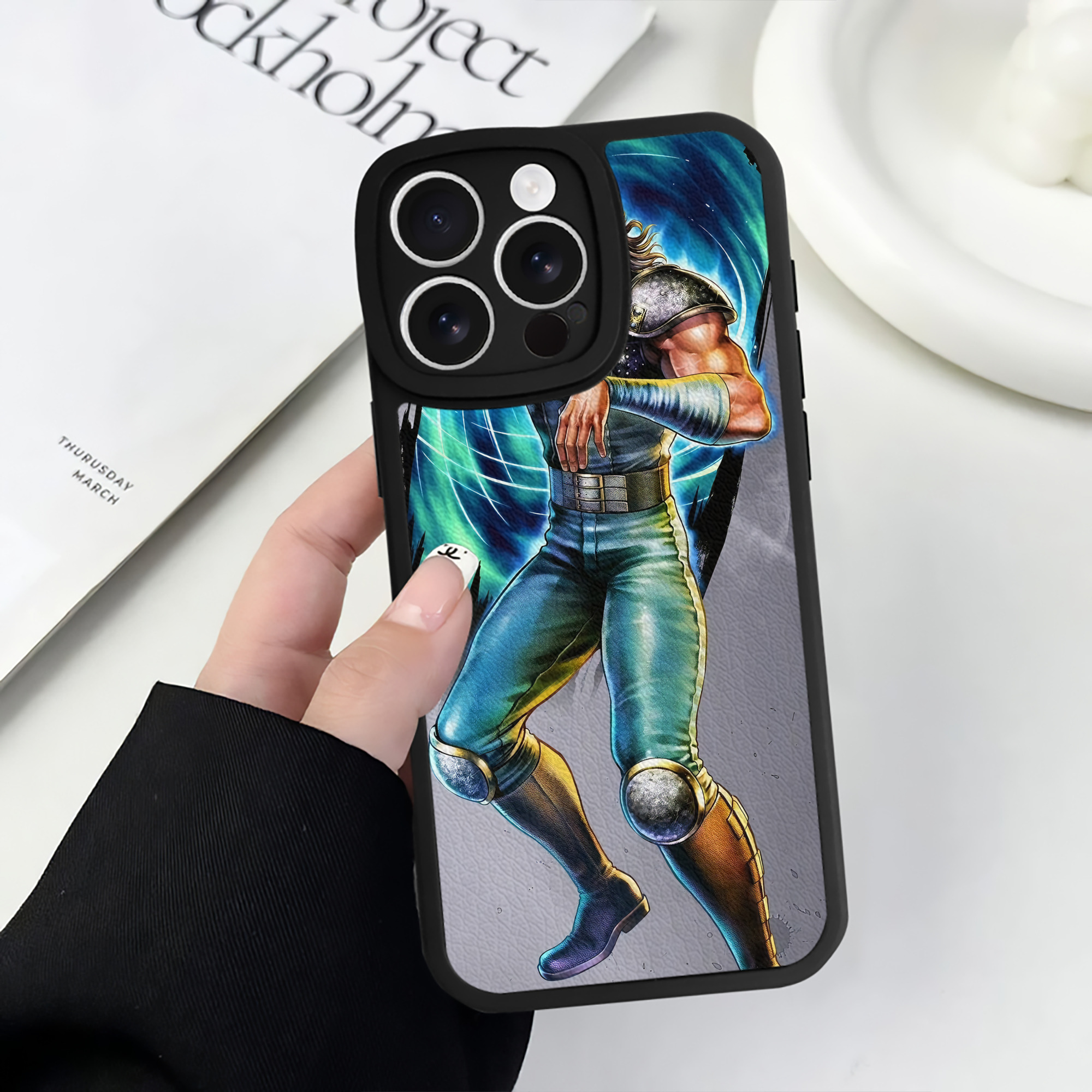 （画像用） 北斗の拳 Fist of the North Star 【iPhone 16シリーズ対応】シリコンスマホケース（レザー調） 材質：シリコン